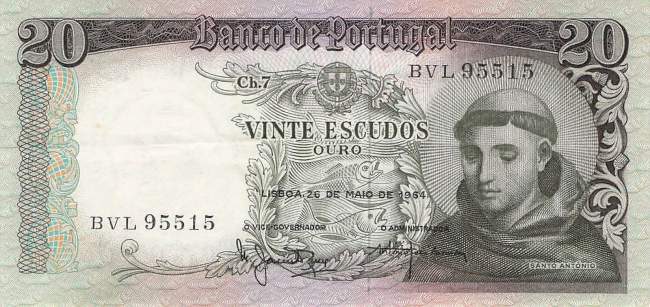 20 Escudos 26.5.1964